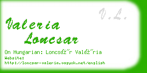 valeria loncsar business card